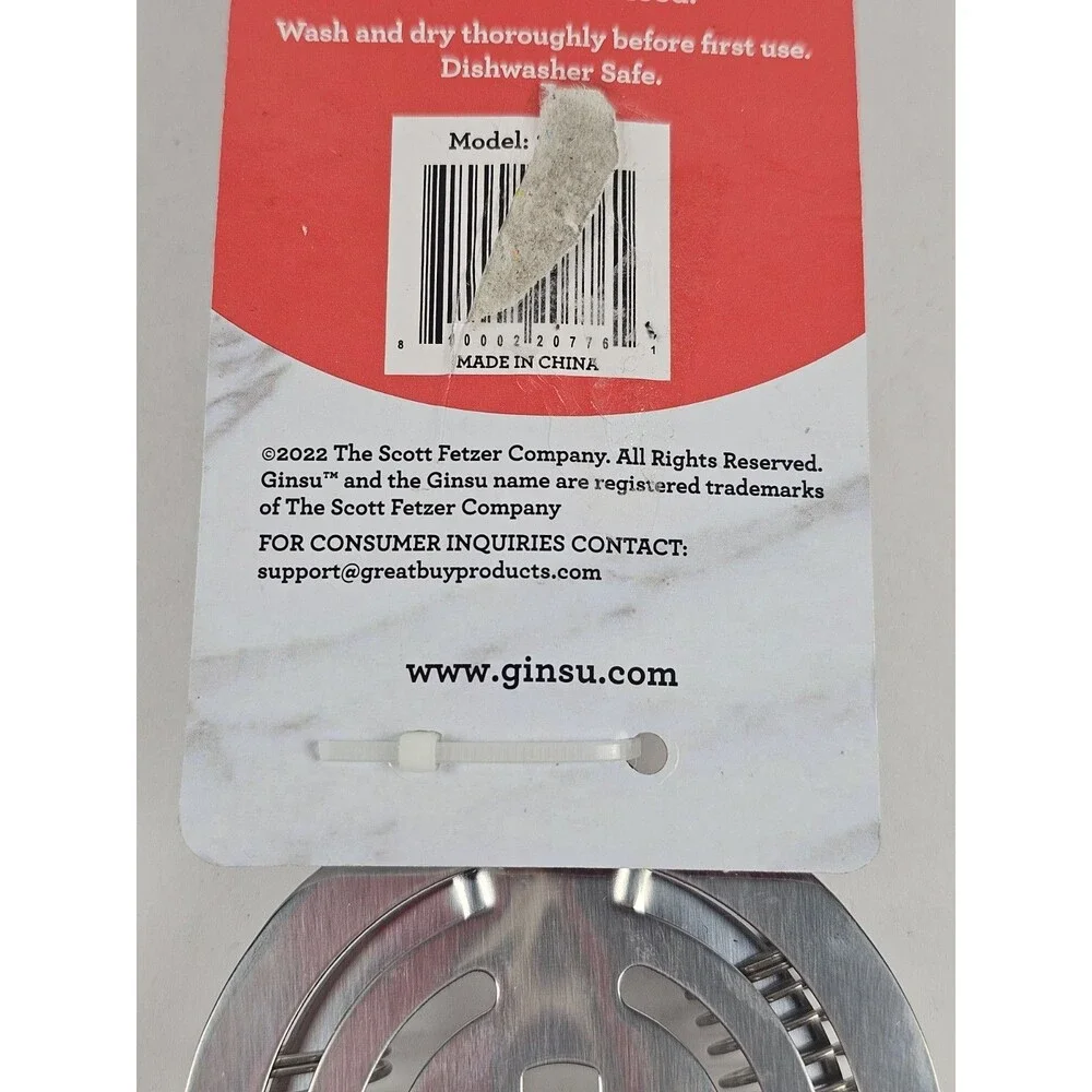 Ginsu Kiso Cocktail Strainer Stainless Steel Easy Grip Dishwasher Safe New